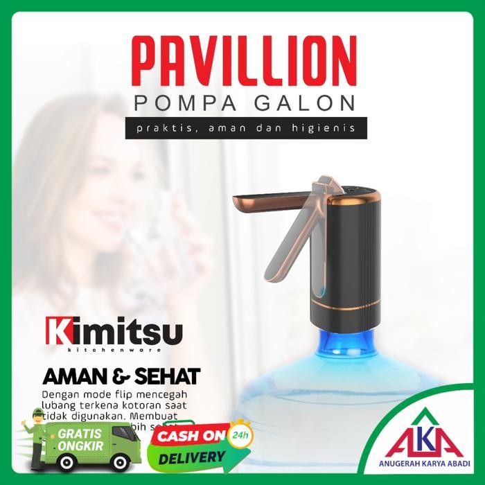 3j4e- Pompa Galon Elektrik Kimitsu Kpg-1773 Pavillion Water Pump Dispenser Air Mineral Flip