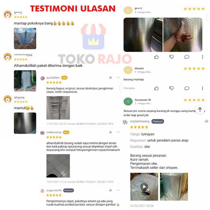 ( 5 Meter ) Aluminium Foil Bubble Peredam Panas Atap Rumah Lebar 60 Cm