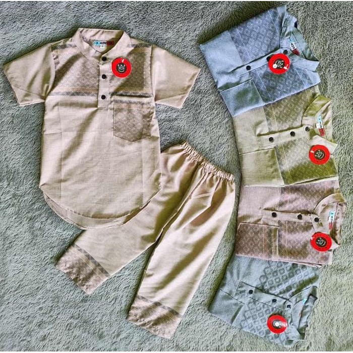 2pt5- Setelan Kemeja Koko Kurta Katun Madina Anak Laki Laki Umur 1-8 Tahun