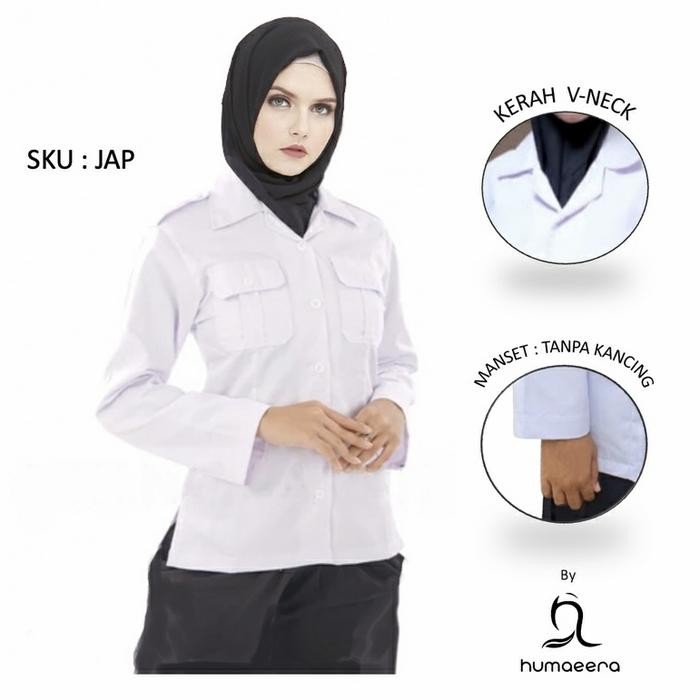 ORIGINAL seragam putih polos baju PNS PEMDA bidan perawat putih polos wanita READY STOCK