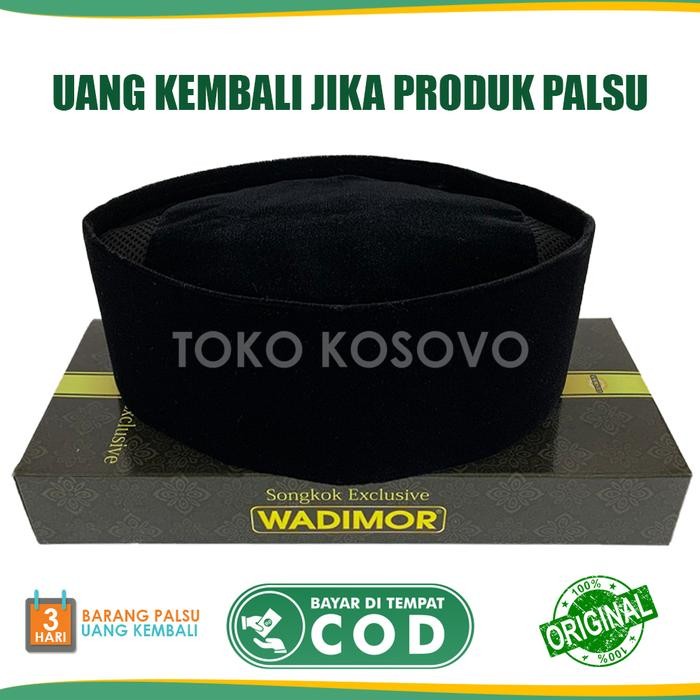 ORIGINAL Peci Wadimor NON, AC, Full AC, Susun, Hitam Maroon Tinggi 7 8 9 10 Cm Songkok Solat Hitam