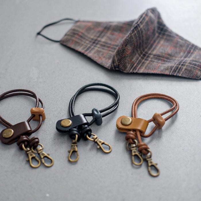 KJB Tali Kulit Asli pengait Masker Leather Lanyard Face Mask Hijab Strap