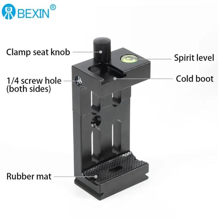 BEXIN PH-08 HP PHONE CLIP TRIPOD MOUNT ADAPTER COLD SHOE SPIRIT LEVEL