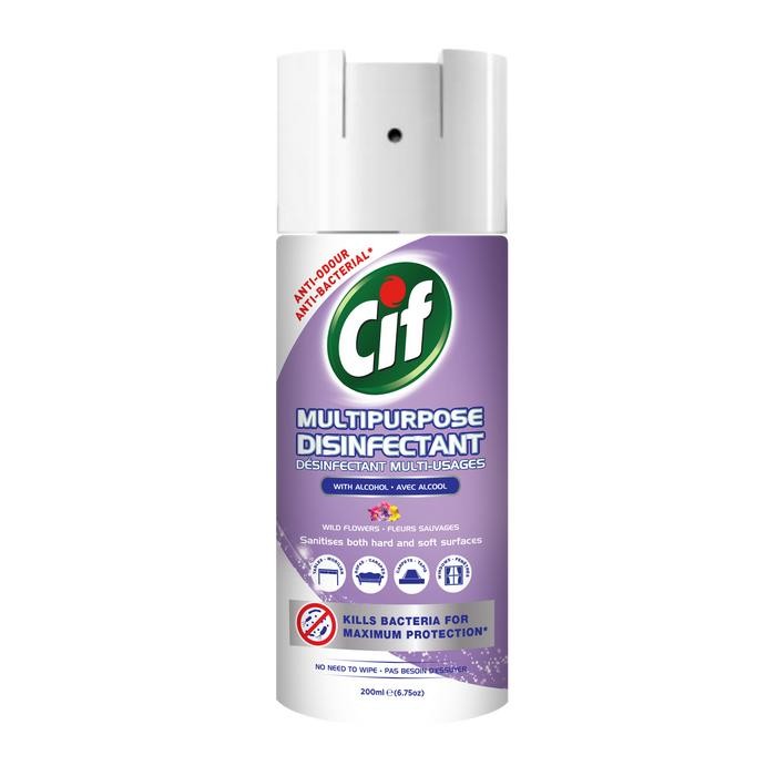 MediaSehat- Cif Multipurpose Disinfectant Spray Wild Flowers 200Ml