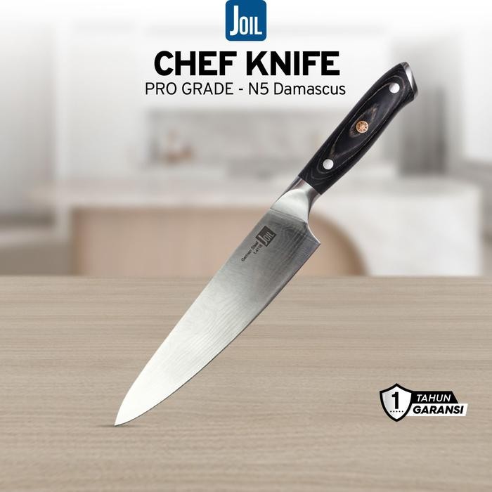 Joil Pisau Dapur Chef Knife Damascus Stainless Steel Baja - N5-Damascus