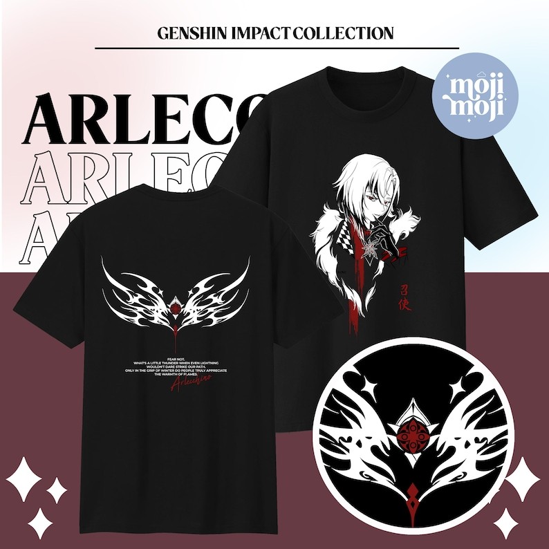 Arlecchino Genshin Impact Shirt Genshin The Knave T-Shirt Genshin Merch Fontaine Theme Merch Gamer