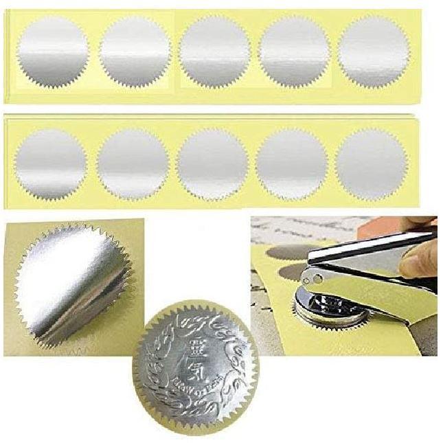 Sticker seal untuk stamp emboss