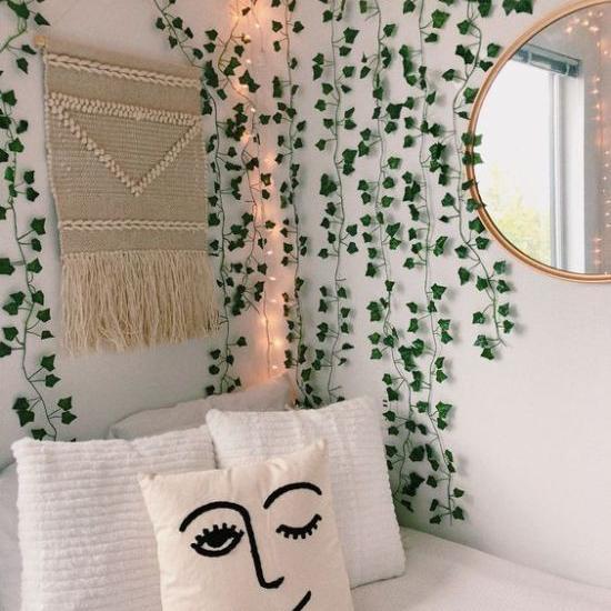 DAUN RAMBAT IVY DAUN HIAS ARTIFICIAL DAUN PLASTIK DEKORASI CAFE