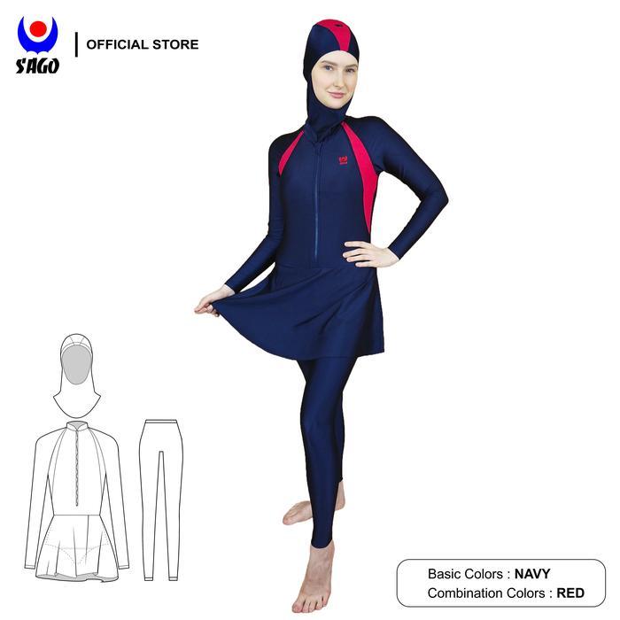 Baru Sago Baju Renang Muslim Wanita Fm5707Dw Size S-3Xl
