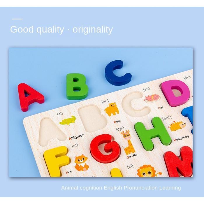 Chunky Puzzle Abc 123 Chunky Puzzle Print New Puzzle Kayu Pastel Terlaris