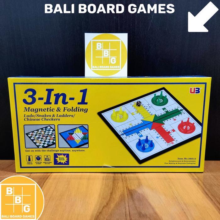 NEW 3 IN 1 SNAKES & LADDERS LUDO CHINESE CHECKERS GAME BALIBOARDGAMES BBG