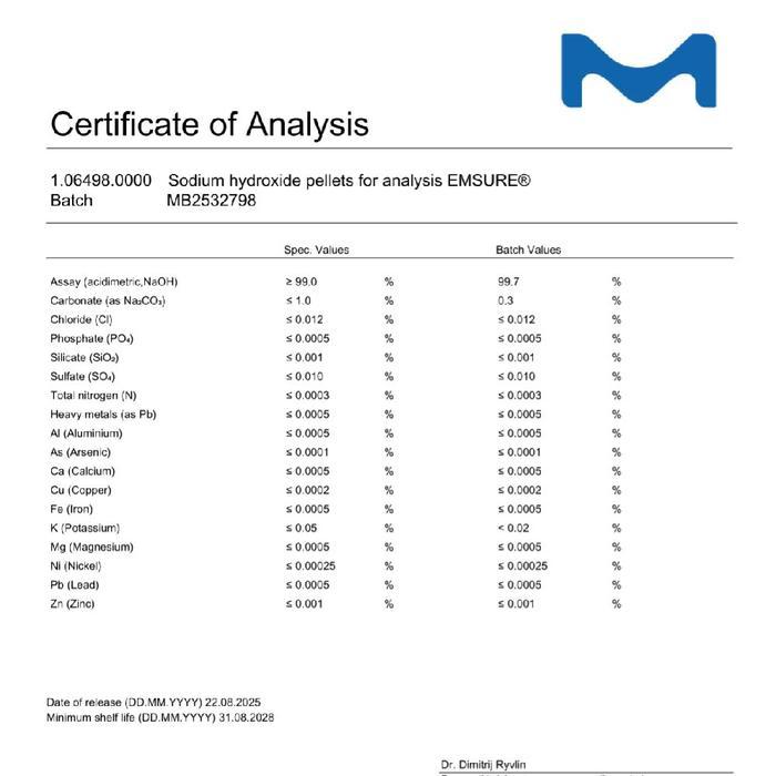Naoh For Analysis Merck Repack Gercep