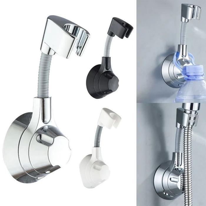 Premium 360 Adjustable Shower Holder Gantungan Shower Mandi Abs Tempat Shower Tempel Tembok Memutar