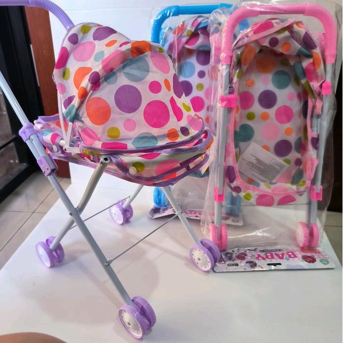 mainan stroller boneka ( TANPA BONEKA) rangka besi Dolls Dorongan