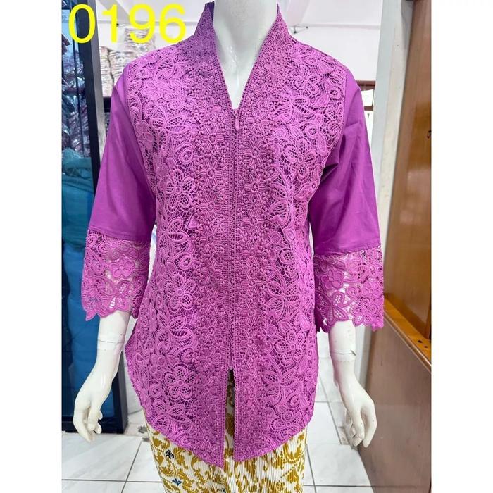 YUU - 1003 kebaya full brukat tebal depan alexuez / kebaya encim brukat ( ATASAN AJA ) - 0196 UNGU, 