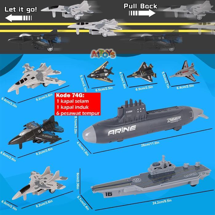Mainan Kapal Selam Mainan Submarine Mainan Aircraft Carrier Mainan Kapal Induk Mainan Jet Tempur