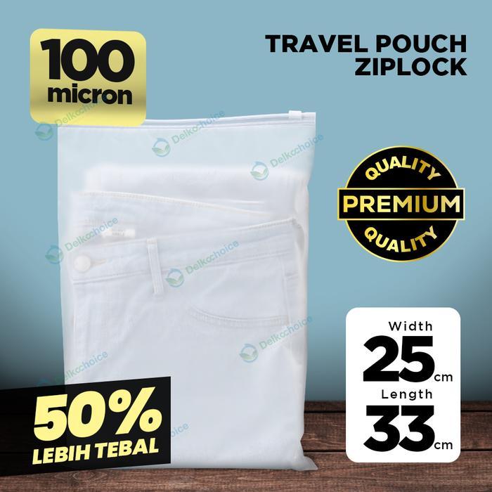TRAVEL POUCH ZIPPER PREMIUM 25x33 POUCH ORGANIZER SLIDE BAG