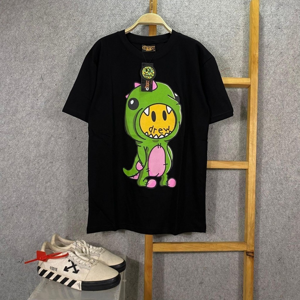 KAOS T-SHIRT DREW HOUSE JUSTIN BIEBER DINO BLACK