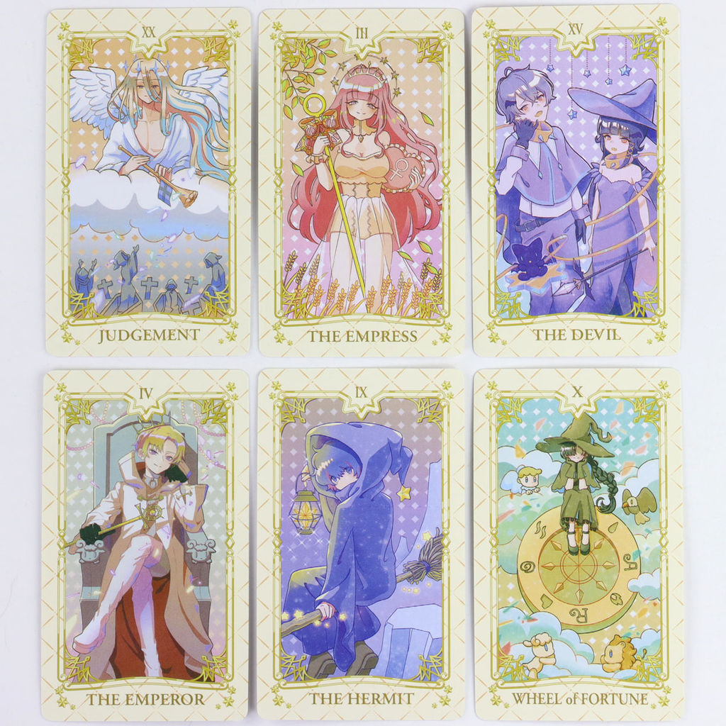 10.3*6cm Pastel Wizards Tarot Deck 78 Pcs Cartoon Tarot Cards Japanese Anime