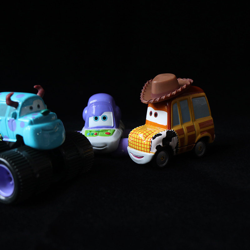 Disney Pixar Diecast Mini Car Toy Woody Buzz Lightyear Mike Sulley Action Figure Doll Toys