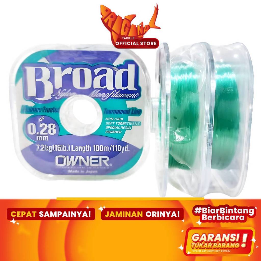 Senar Pancing Monofilament Owner Broad Nylon 100m 0.18 0.20 0.22 0.30 0.26 0.28 0.16 0.24