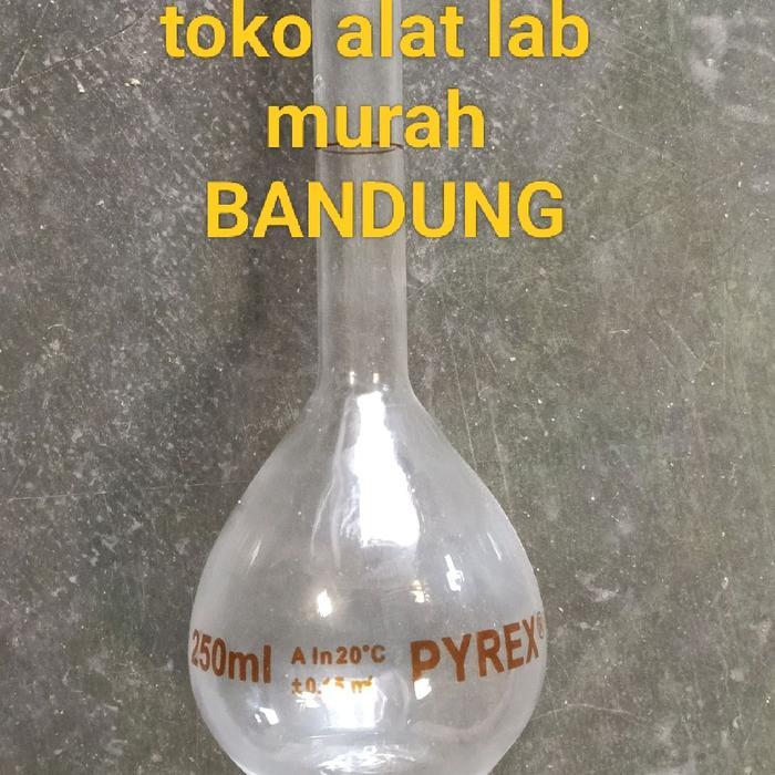 Labu ukur 250ml pyrex,volumetrik flask 250ml pyrex