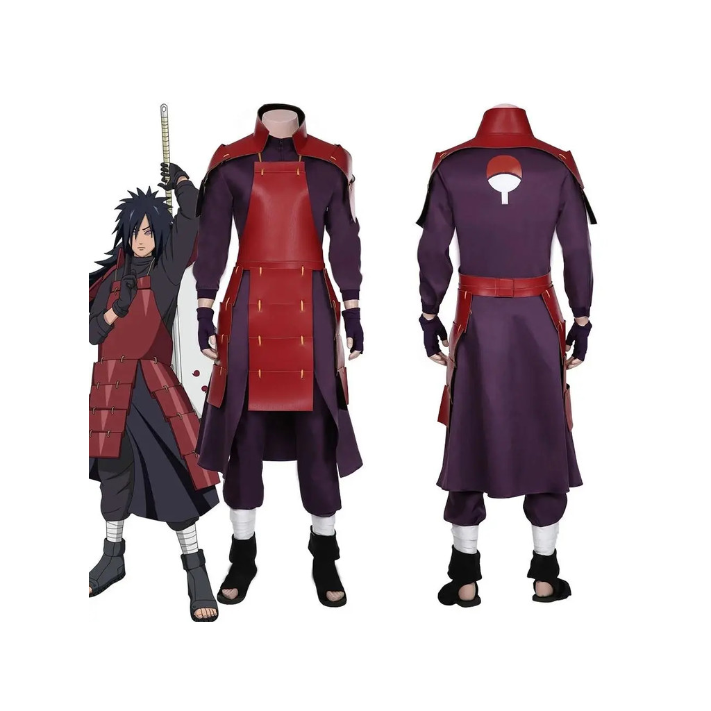 Anime Akatsuki Uchiha Madara Cosplay Costume Man Armor Lining Pants Suit Halloween Costume Party
