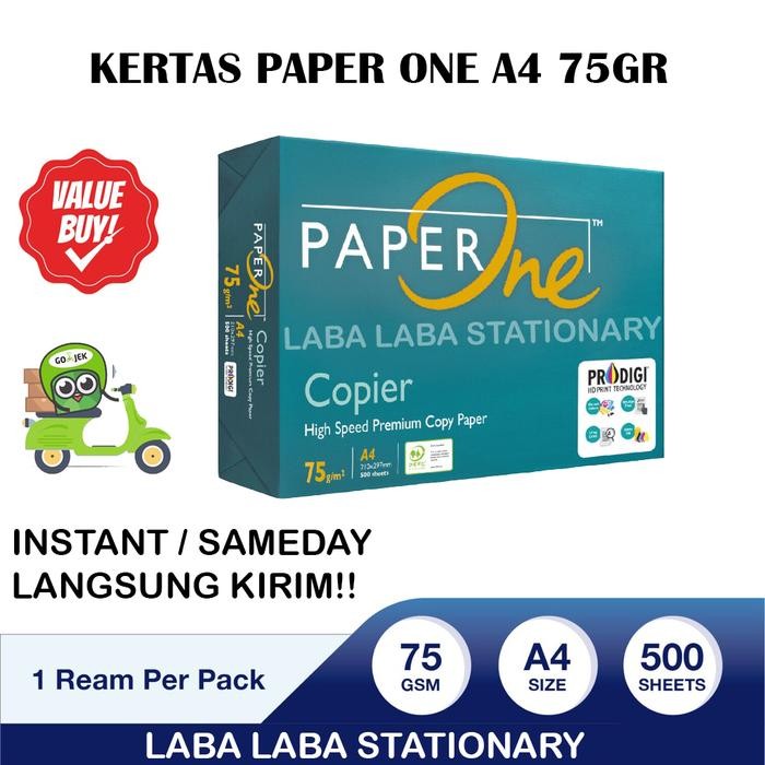 

NEW PRODUK KERTAS PAPER ONE A4 75GR HVS PRINT WARUNG ARA67