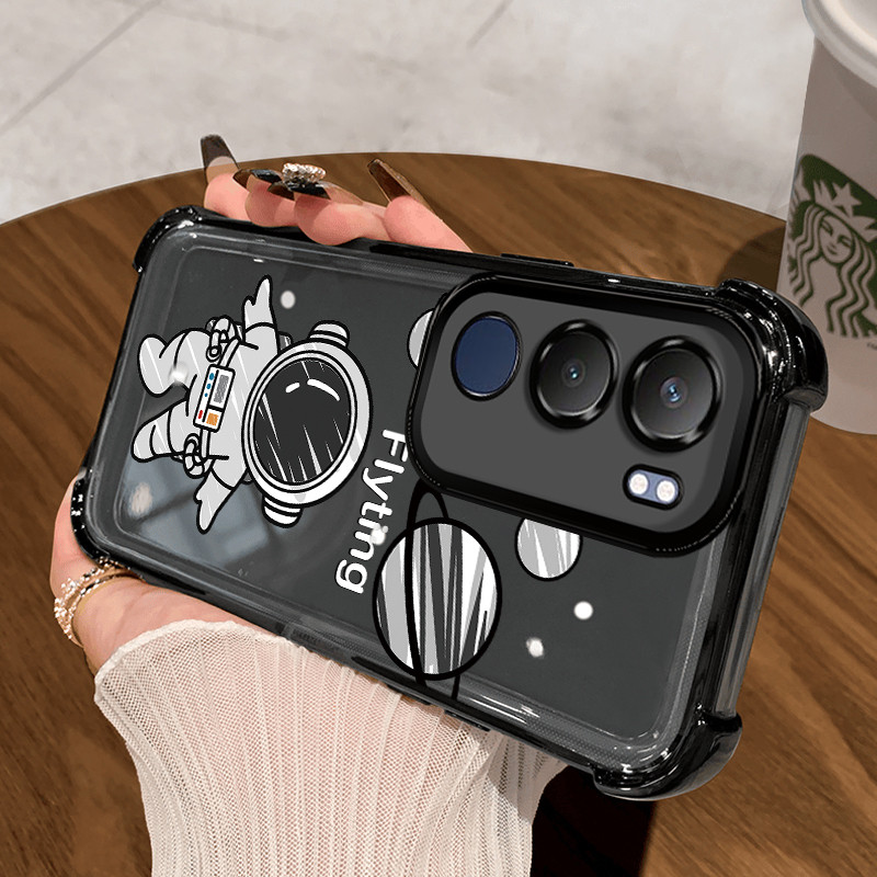 Casing Hp untuk VIVO Y19s Y29 5G Case Astronot NASA Kasing telepon jatuh berlapis Airbag Kesing Sili