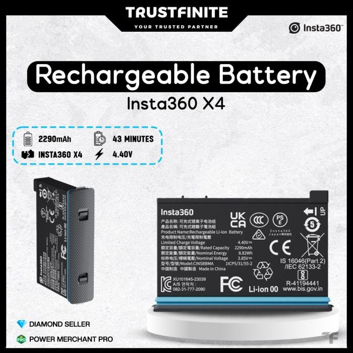 Insta360 X4 Rechargeable Battery / Baterai Insta 360 X4 Original