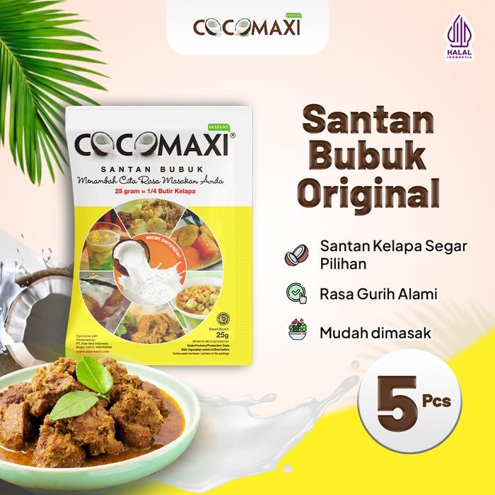 

Pilihan- Cocomaxi Santan Kelapa Bubuk Gurih Alami 25 Gr - Isi 5 Sachet