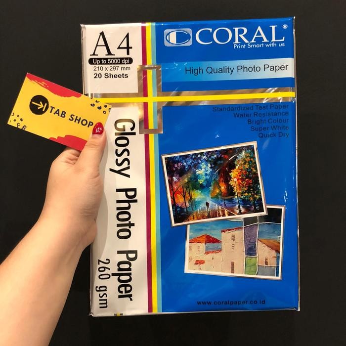 

Pilihan- Coral Glossy Photo Paper 260 Gsm 20 Sheets A4