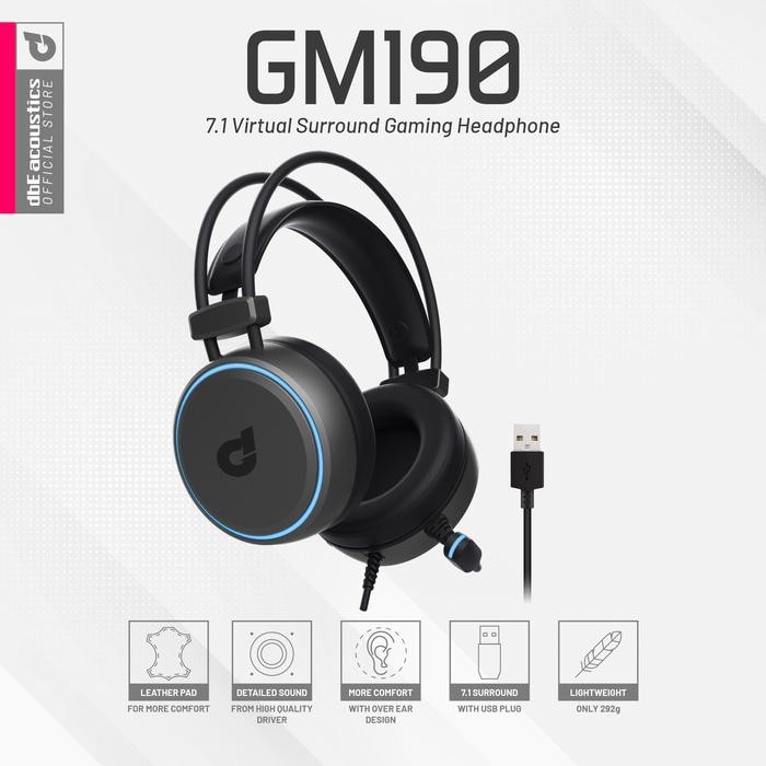 MURAH dbE GM190 7.1 Virtual Surround Gaming Headphone Microphone