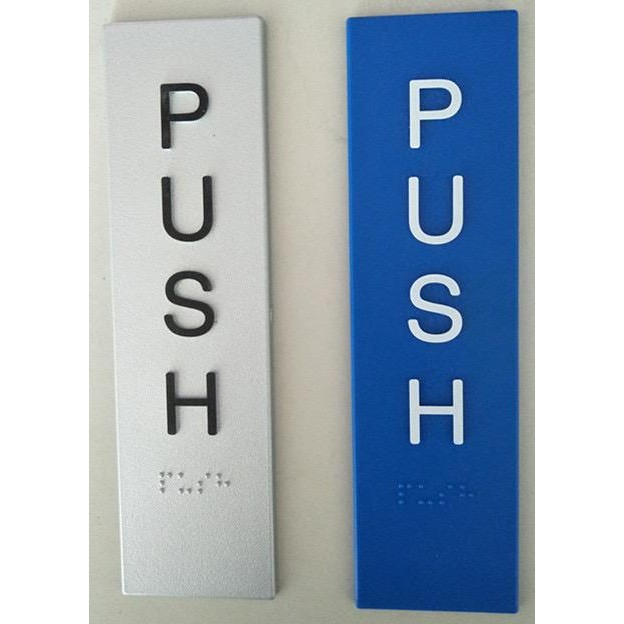 

SIGN BRAILLE TANDA PUSH PULL TARIK DORONG TUNA NETRA LOW VISION