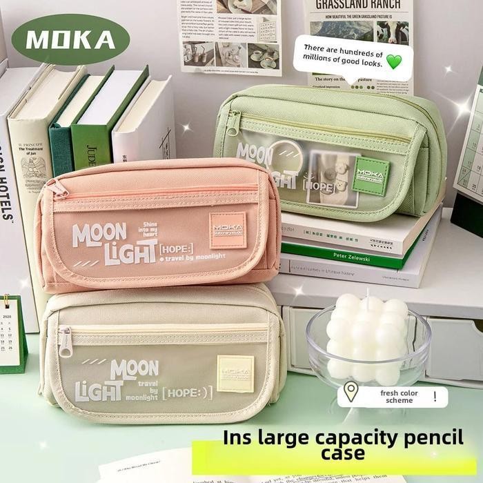 [MILOLI] KOTAK PENSIL MOONLIGHT MULTI-LAYER LARGE CAPACITY PENCIL BAG TEMPAT PENSIL RESLETING