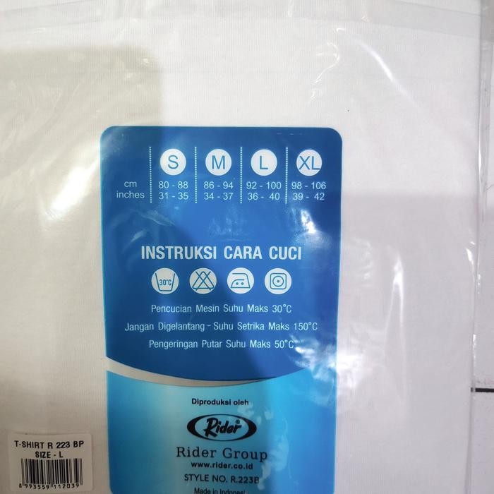 KAOS OBLONG RIDER / OBLONG PRIA PUTIH / KAOS DALAM RIDER ROUND NECK