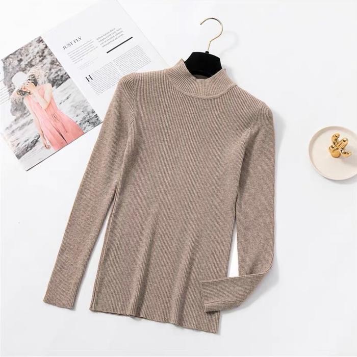 Atasan Rajut Wanita (Kerah ) Baju Rajut Wanita Kaos Wanita Lengan Panjang / Manset Baju