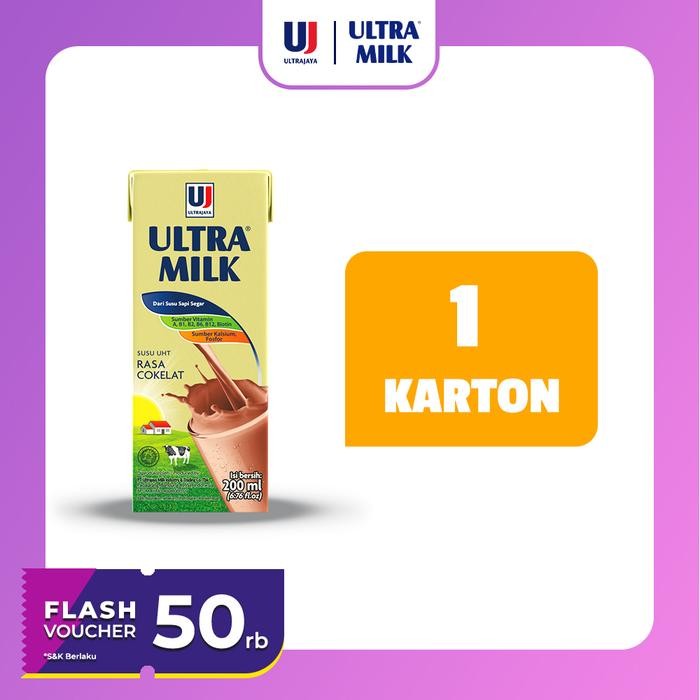 

Pilihan- Ultra Milk Susu Uht Chocolate 200Ml 1 Karton (24 Pcs)