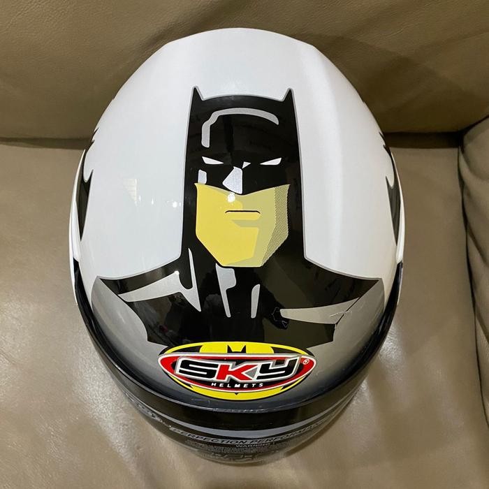 Pilihan- Helm Anak Batman Putih Glossy Sni Terlaris Termurah