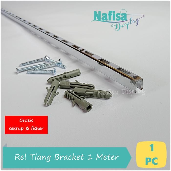 (Ryl) - Rel Bracket 1 Meter Tiang Braket Penyangga Rak Dinding
