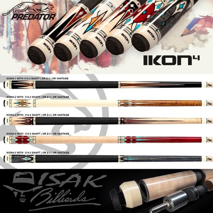 Predator Ikon4-5 Uniloc Low Deflection Billiard Cue Stick Stik Biliar