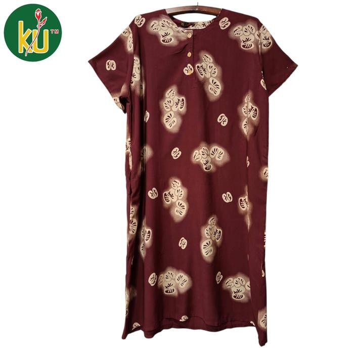 Kencana Ungu Daster Jumbo Prabu Hitam Label KU Prabu Hitam Daster Jumbo Motif Merah Batik Rayon