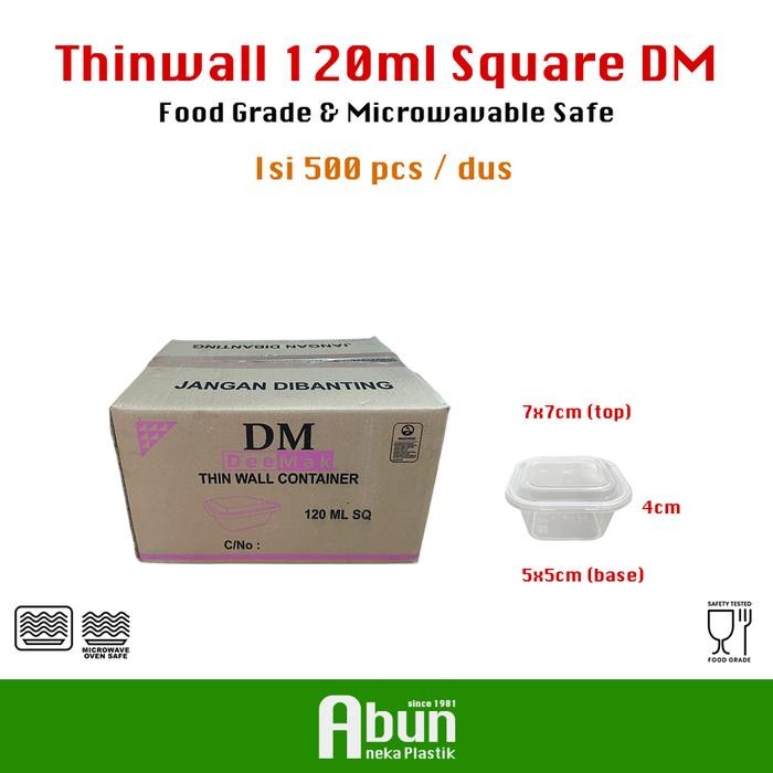 

Grosir - Thinwall DM Square 120 ML Isi 500pcs