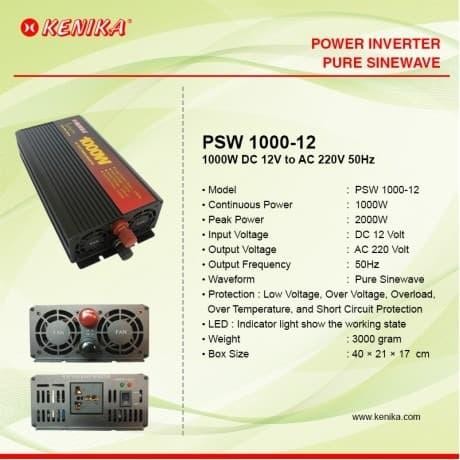 KENIKA POWER INVERTER PURE SINEWAVE 1000W 12V - PSW KENIKA 1000-12
