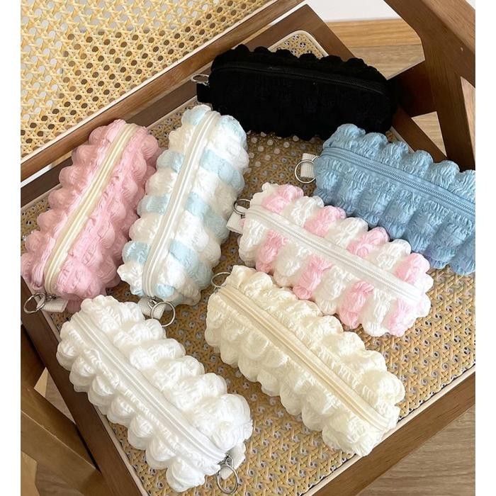 

New CRUMPLED PENCIL CASE KOTAK PENSIL SEKOLAH KOREAN STYLE KEKINIAN TAS POUCH MAKEUP WANITA TRENDY