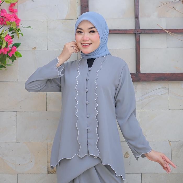 mul Set Rok Blouse Nania 2in1 One Setrok Nania Motif Bordir Terbaru Set Rok Lilit Bordir Setelan Rok