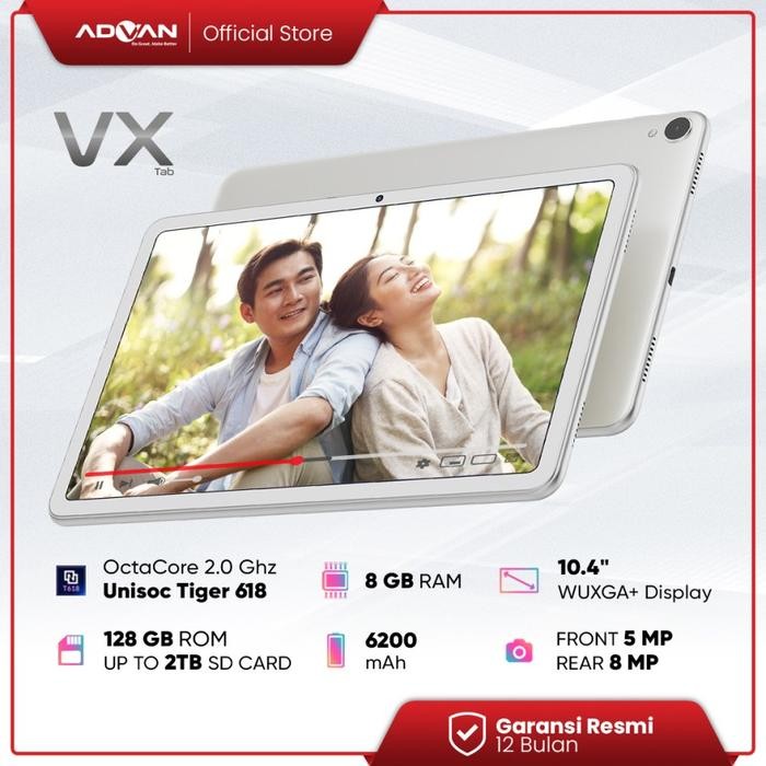 Pilihan- Advan Tab Vx - 8Gb 128Gb (8/128) Tablet 10" T618 - New Original Resmi
