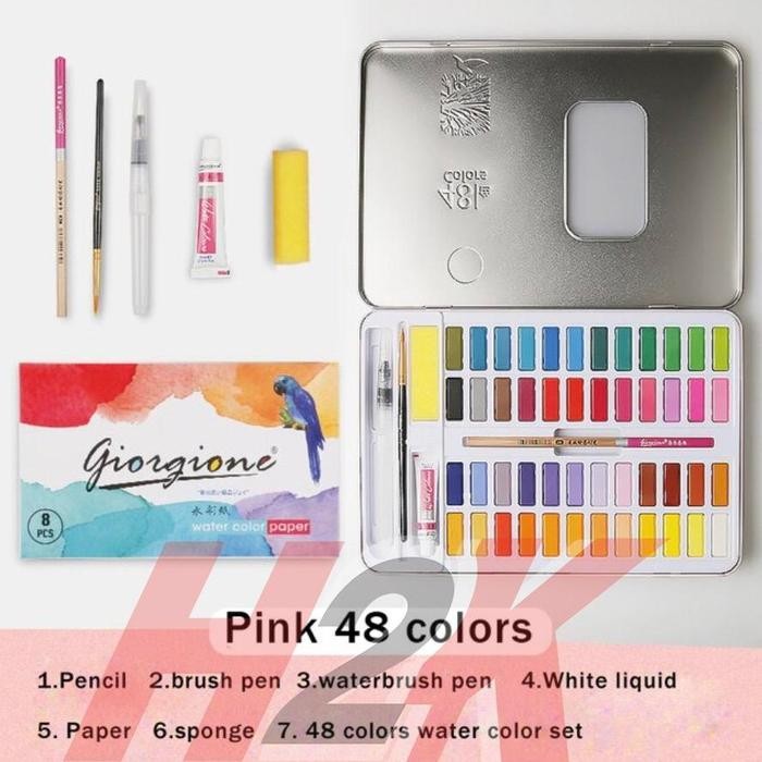 

Jual Rugi! Giorgione 48 Warna Colors Solid Watercolor - Cat Air Box Set