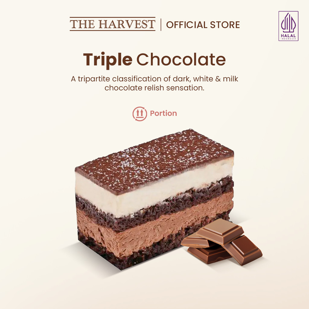 

Triple Chocolate Small Square | Dessert Cake Dengan Tiga Rasa Chocolate