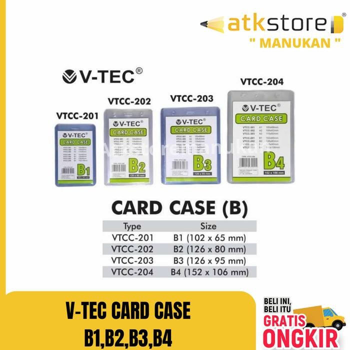 

OJ V-tec Card Case Mika Ukuran B1 B2 B3 B4 ( Isi 20 Pcs ) / Keplek Mika Transparan